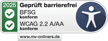 Siegel geprüft barrierefrei MV-Onliners